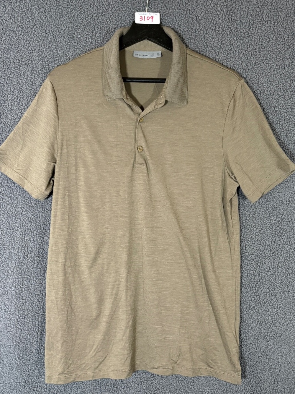 Icebreaker Wool Blend Short Sleeve Polo Shirt - Men's Size M - Green
